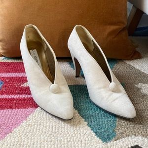 EUC Vintage Via Spiga White Suede Pumps Size 8